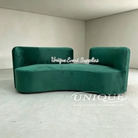 Canapé en velours vert émeraude en acier inoxydable, design moderne, pour hôtel, maison, fête, événement, décoration, ensemble de canapés pour mariage