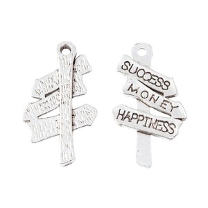 Pendentif <span class=keywords><strong>Flèche</strong></span> Directionnelle en Argent Vieilli pour <span class=keywords><strong>la</strong></span> Prospérité, l'Argent et le Bonheur, pour Tableau de Visions et Artisanat - Product Image 2