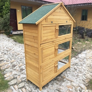 SDR026 Eco-Friendly Fir Wooden Pet House with Rabbit Hutch for <b>Small</b> Animals - Product Image 3