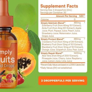 100% Naturel Organique Fruits Légumes Légumes Gouttes Oral Liquide Dosage Fait Alimentaire Entier Vitamines Minéraux Suppléments - Product Image 4