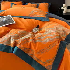 Luxury 180-count Cotton Bedding Set Scenic Pattern Breathable Home Use - Product Image 4
