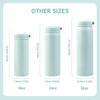 Bouteille d'eau isotherme pour enfants de 18 oz en acier inoxydable 304 sans BPA, avec logo personnalisé OEM, poignée dissimulée, couvercle à paille verrouillable