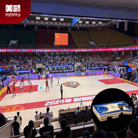 Système de terrain de basket-ball portable en bois d'érable d'ingénierie pour sols sportifs intérieurs, niveau FIBA 1