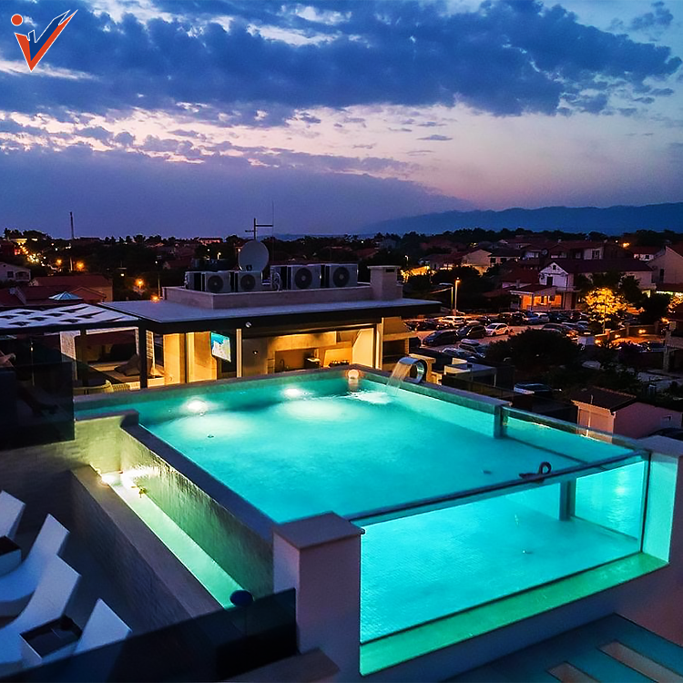 Leyu Transparent/Bright Ultra Clear Acrylic Swimming Pool Panel Custom Thick 93%+ High Light Transmittance 20-Year Warranty