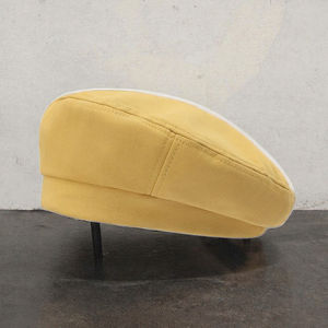 Nouveau béret octogonal en polyester/coton pour femme, broderie personnalisée, style vintage rétro décontracté, idéal pour la plage - Product Image 3