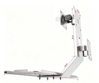 Support mural réglable en hauteur pour moniteur, en alliage d'aluminium, avec plateau pour clavier, pour écrans de 13'' à 27'', rotation à 360°