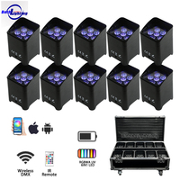 Lumière LED sans fil pour DJ S6, pour fête de mariage, toile de fond pour scène, avec étui