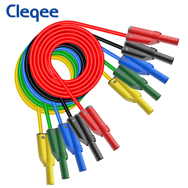 P1050-1 4mm Banana Plug Test Lead Soft Silicone Cable Safe Stackable Male Plug 1M Wire 14AWG 1000V/10A