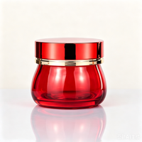 Pots en verre rouge de luxe 100g pour crème capillaire, beurre corporel, sel de bain, crème visage, emballage cosmétique