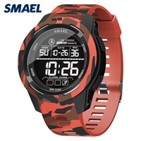 Jam Tangan Digital LCD Pria SMAEL 8105MC Motif Kamuflase, Stopwatch, Alarm, Tahan Air 50 Bar, Tali Silikon Sporty Kasual