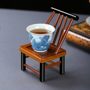 Mini Chinese Style Chair Desktop Ornament Handmade Bamboo Woven Living Room Tea Room Decor Collectible Phone Stand - Product Image 2