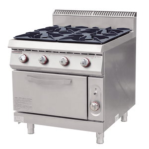 مجموعة تجارية كاملة من معدات المطبخ مستقلة من الفولاذ المقاوم للصدأ، تتسع 4/6 رؤوس موقد وموديلات غاز للطبخ مع فرن - Product Image 1