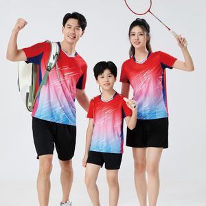 T-shirt de course personnalisé pour adulte, dégradé de couleurs, séchage rapide, respirant et anti-transpiration pour le badminton, le tennis de table et le volley-ball - Product Image 6