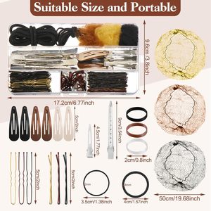 Kit accessori per capelli a 219 pezzi per donne e ragazze forcine a forma di U reti per capelli elastici per danza classica da viaggio - Product Image 6