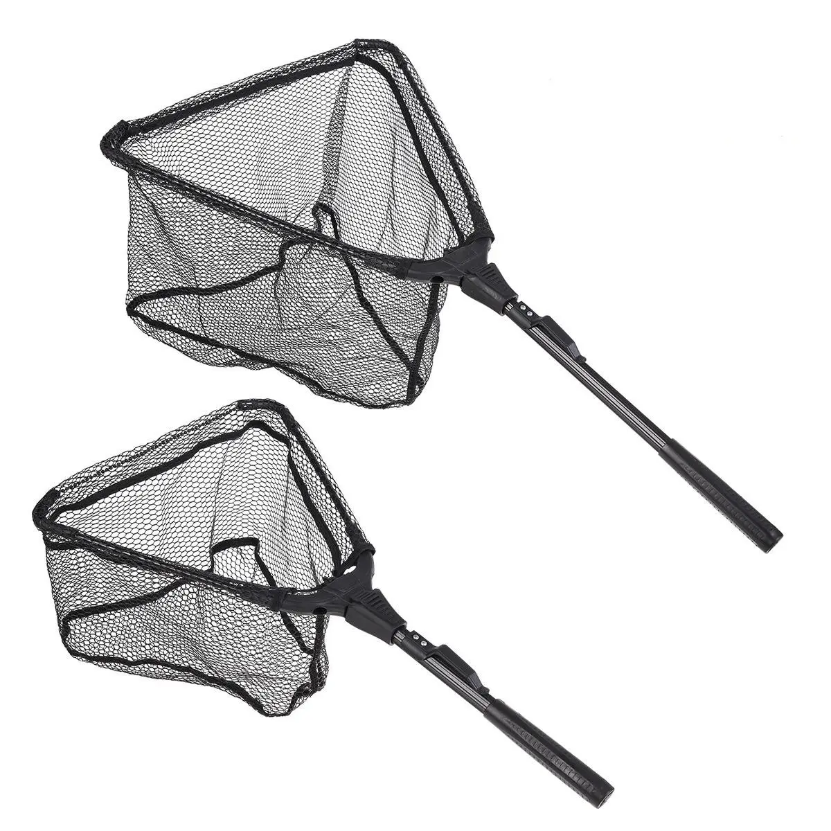 Outdoor Black single-section triangular net fly fishing net portable outdoor fishing net