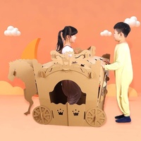 Caja de Cartón Grande para Área de Construcción en Jardín de Niños, Paquete de Materiales para Manualidades, Modelo de Castillo, Casa de Juegos, Juguete de Papel