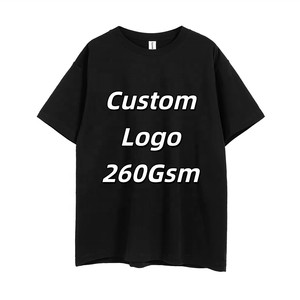 เสื้อยืดคอกลมผ้าฝ้าย 100% หนัก 260 กรัม พิมพ์โลโก้ได้ตามต้องการ เสื้อยืดเปล่าลำลองสำหรับผู้ชาย ขายส่ง เสื้อยืดเรียบหนา - Product Image 1