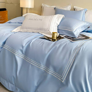 Set Sprei Katun Mesir Mewah 600 Thread-Count dengan Bordir Modern dan Bordir <span class=keywords><strong>3</strong></span> Garis untuk Semua Musim - Product Image 2