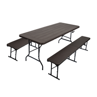 Prix bas en gros Portable Rectangulaire Restauration Banquet Pique-Nique Durable En Plastique Table Extérieure Pliante 5ft 6ft 8ft Table Pliante