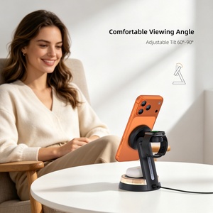 <span class=keywords><strong>Adaptateur</strong></span> de charge rapide magnétique 3-en-1 sans fil 25W 2026 pour smartphone, chargeur sans fil pour <span class=keywords><strong>Apple</strong></span> Watch avec lumière - Product Image 4