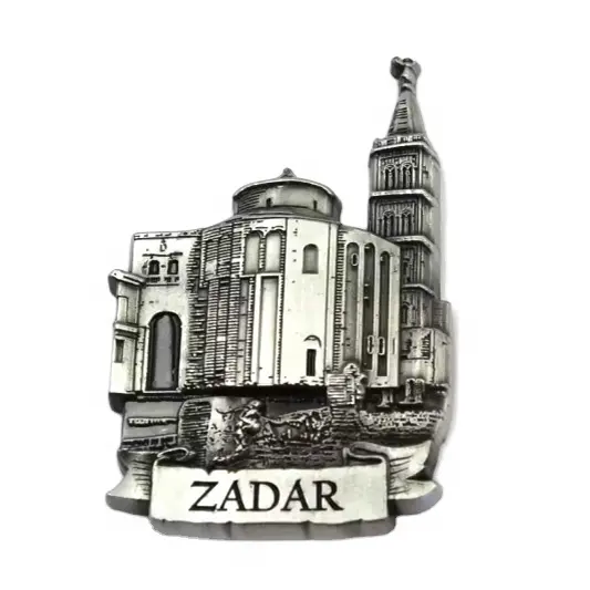 China Fabriek Custom Metalen Antieke Koelkast Magneet Gepersonaliseerde 3d Zadar City Koelkast Magneet Voor Kroatische Souvenir