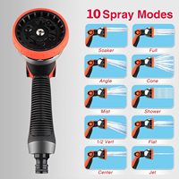Tuyau d'arrosage flexible professionnel noir et orange extensible avec buse multifonctionnelle pour l'irrigation domestique et le jardinage