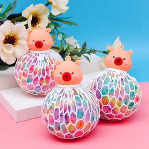 2025 Colorful Doll Decorations TPR Stress <b>Ball</b> Stress Relief Rubber <b>Squeeze</b> Grape Shape Mesh Trending Stress <b>Ball</b> - Product Image 2
