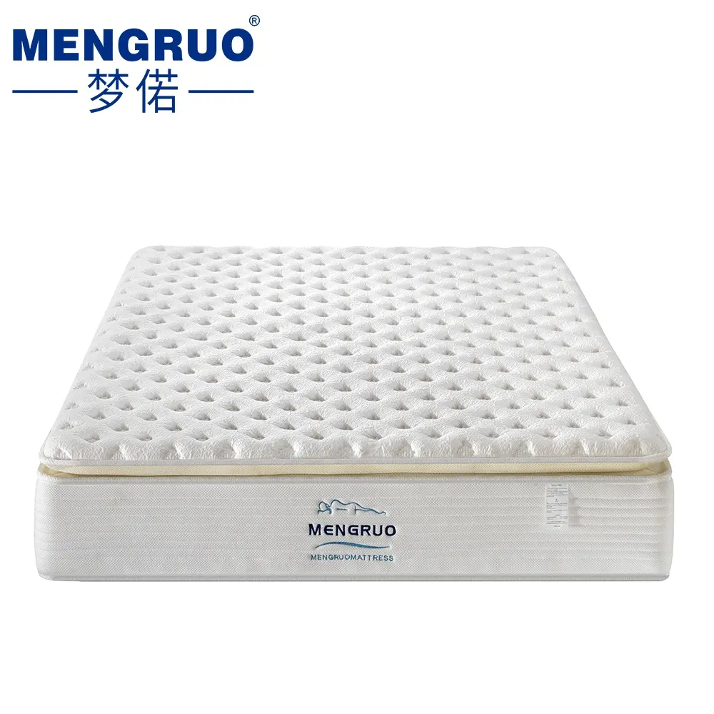 Factory price european bedroom furniture king size double layer hybrid orthopedic memory foam pocket spring mattress
