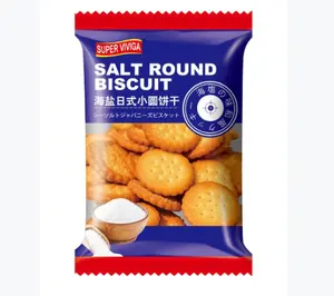 Chinese wholesale healthy snacks delicious sea salt Japanese Round Shape biscuit cracker cookies