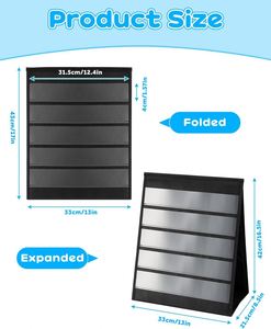 5-Tier Double-Sided Non-Woven Fabric Teaching Aids Tabletop <b>Pocket</b> Chart 16x13inch Foldable Portable High Quality - Product Image 5