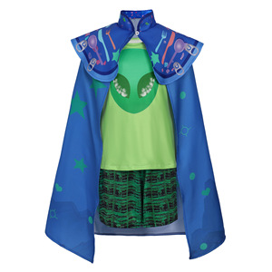 Earth Special Envoy <b>Costume</b> Blue Cloak Top Shorts Set Children Unisex TV Movie Cosplay Outfit - Product Image 1