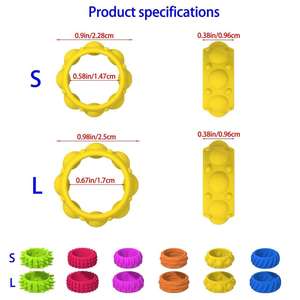 Ensemble de Jouets Sensoriels en Silicone Anneaux Fidget pour TDAH Autisme Enfants Autistes Anxiété Enfants Adultes Spinner Doigt Calme Soulagement du Stress - Product Image 2