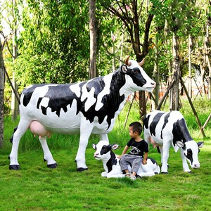 Çevre dostu reçine inek heykeli cam elyaf takviyeli plastik açık topluluk manzara dekorasyon alışveriş merkezleri parklar çiftlikleri - Product Image 1