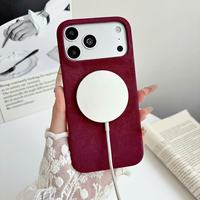 Casing Tekstur Denim Vintage dengan Pengisian Daya Nirkabel Magnetik, Bagian Bawah Terbuka, Tipis, Kain Kanvas Pelindung untuk iPhone 18 Pro Max 17