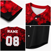 Camiseta de Béisbol Extra Grande Personalizada, Estilo Urbano Hip Hop, con Botones, 100% Poliéster, Impresión Digital para Hombre, Equipo, Club