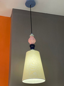 Lámpara Colgante de Cerámica Vintage con Pantalla en Forma de Campana, Fuente de Luz LED, Tamaño Grande - Product Image 5