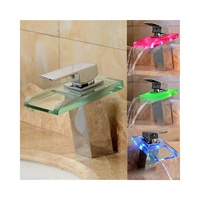 Lavabo à Led Cascade Robinet de Lavabo Lumineux à Led Lavabo Lavabo Lavabo en Laiton Robinet Mélangeur Eau Chaude Froide