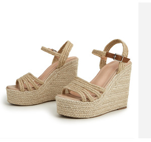 <span class=keywords><strong>Sandalias</strong></span> de <span class=keywords><strong>Plataforma</strong></span> con Tacón de Cuña para Mujer, Tejidas con <span class=keywords><strong>Cuerda</strong></span> de Cáñamo, Antideslizantes, Transpirables, para Exteriores, Nueva Moda de Verano Xuanhui - Product Image 4