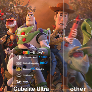 Độ Sáng 3000 4K Chiếu Cubelite Siêu Ngoài Trời 1080P Chiếu 3D Chiếu Proyector 4K Rạp Hát Tại Nhà Projecteur Android 25 - Product Image 4