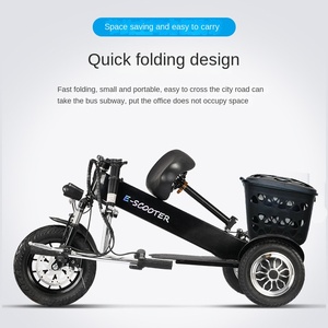 Scooter Ligero de 3 Ruedas con Batería de Litio de 500W, Impermeable, con Asiento <span class=keywords><strong>para</strong></span> Bebé, Carga de 120kg, Triciclo Eléctrico Plegable <span class=keywords><strong>para</strong></span> Personas Mayores - Product Image 4