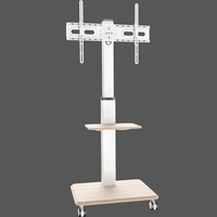 Carrito de TV de madera Altura ajustable Soporte de montaje de TV Carrito de TV Acero de plasma ajustable Se adapta a pantalla plana de 26-70 pulgadas