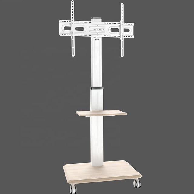 Wooden TV Cart Height Adjustable TV Mount Bracket Stand TV Trolley Adjustable Plasma Steel Fits 26-70 Inch Flat Screen