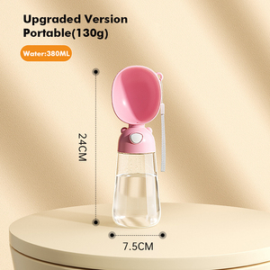 Dispensador de Agua Portátil a Prueba de Fugas de 380 ml con Bebedero para Mascotas, para Paseos al Aire Libre, Senderismo y Viajes, Plástico de Grado Alimenticio - Product Image 6