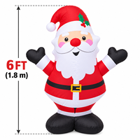 Père Noël gonflable de 6 pieds avec lumières LED pour décoration de jardin intérieur/extérieur, taille personnalisée