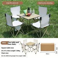 Ensemble de table et quatre chaises pliantes portables en acier au carbone pour barbecue, camping, pique-nique, mobilier d'extérieur
