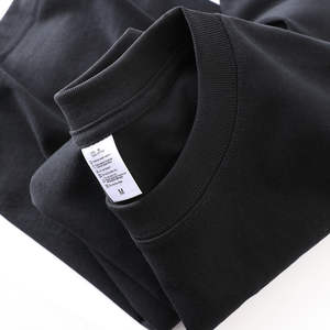 T-shirt personnalisé à col montant pour hommes 100% coton de haute qualité, épais, luxe, épaules tombantes, tricoté grande taille personnalisable pour hommes - Product Image 2