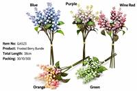 Karangan Bunga Berry Buatan, Blueberry, Buah Wattle, Buket Bunga Palsu Musim Gugur, Dekorasi Rumah Hari Valentine, Hiasan Meja