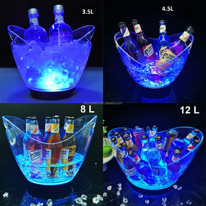 Bán Chạy Nhất LED Phát Sáng Xô Đá Mang Nhãn Hiệu Biểu Tượng Tùy Chỉnh Thanh Hộp Đêm Nhựa Trong Suốt Xô Đá LED Phát Sáng Xô Đá - Product Image 6