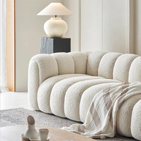 Nouveau Canapé Sectionnel Nuage en Laine d'Agneau Tendance 2025 de Style Minimaliste Français, Meuble de Salon en Tissu