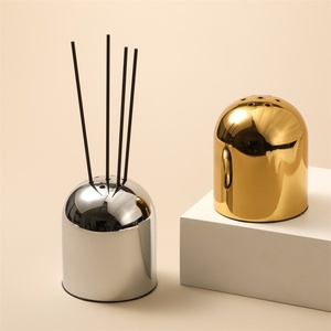 MAXERY Home Fragrance Diffuseur éclectique Diffuseur d'aromathérapie en métal Ornement Fer Or Argent Porte-Encens pour Yoga Méditation - Product Image 3